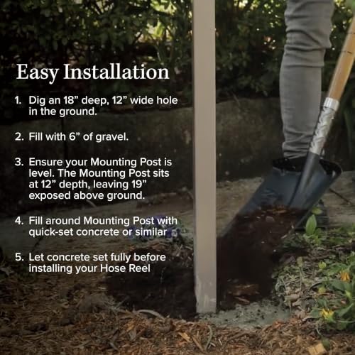 HOSELINK Classic Retractable Hose Reel Mounting Post compatible with Hoselink Classic Series 50ft, 82ft, 100ft - Image 4