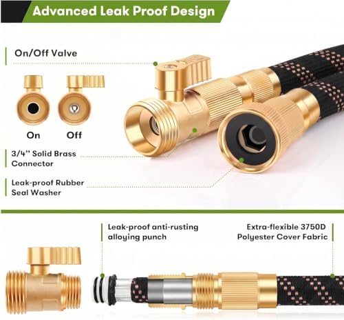 Lightweight No Kink Flexible Water Hose,100FT Garden Hose, Burst & Abrasion Resistant, UV-Stabilized for Lawn Garden Yard - Image 2