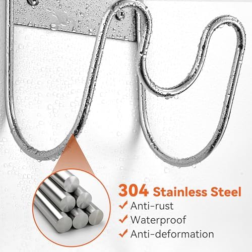 Stainless Steel Garden Hose Holder - Extra Large Heavy Duty Silver SS304 Wall Mounted Hanger for Water Hose, Extension Cords, Vacuum Lines, Anti-Rust (2 Pack) - Image 5