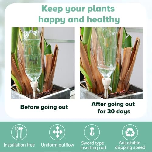 Adjustable Drip Irrigation System, Plant Self-Watering Spike, Auto Flower Water Dripper for Garden, Indoor (White-30PCS) - Image 5