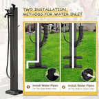 Outdoor Faucet Stainless Steel Garden Water Column Hose Stand, Freestanding Floor Mounted Hydrant Water Tap, Bottom Or Side Inlet/Freeze Proof(Style 1,Height: 60cm/23.6in) - Image 4