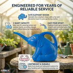 PMU 12Pcs 2-Quart Elephant Watering Can – Durable Plastic Garden Watering Can for Indoor & Outdoor Plants, Easy-Pour Spout, Large Water Pot, Blue - Image 5