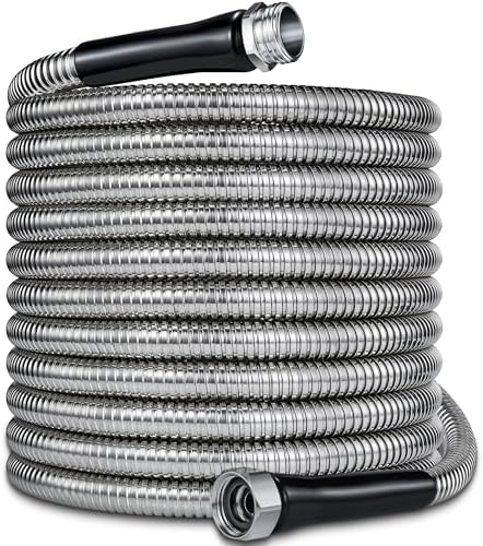 200ft Garden Hsoe - 2026 New 304 Stainless Steel Garden Hose with 3/4'' Fittings – Lightweight, Durable, and Kink-Free, Metal Water Hoses for Gardening by Unknown