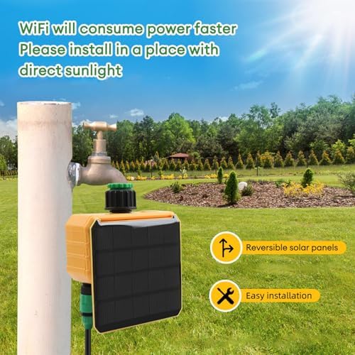 Water Timer with Solar Panel, Smart Sprinkler Timer - Image 2
