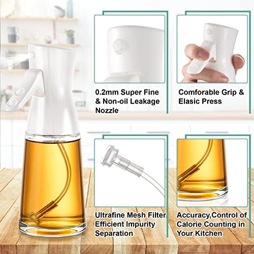 Lallisa 4 Pcs Oil Sprayer for Cooking 180 ml Glass Olive Mister Oil Dispenser Bottle for Kitchen Vinegar Spritzer for Air Fryer Gadgets Making Baking Frying Bbq Salad Accessories - Image 4