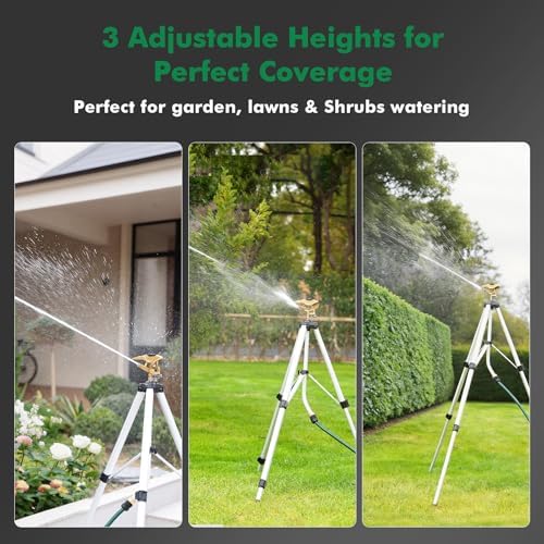 RESTMO Tripod Sprinkler 48” Large Full Metal Impact Sprinklers for Yard - Image 5