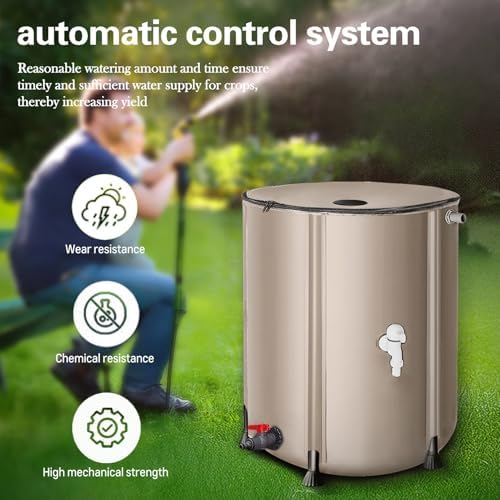 Collapsible Rain Barrel with Zipper Open, Portable Rainwater Collection System Kit, PVC Rain Catcher Barrel for Outdoor Garden Camping(26 gallons/100L) - Image 7
