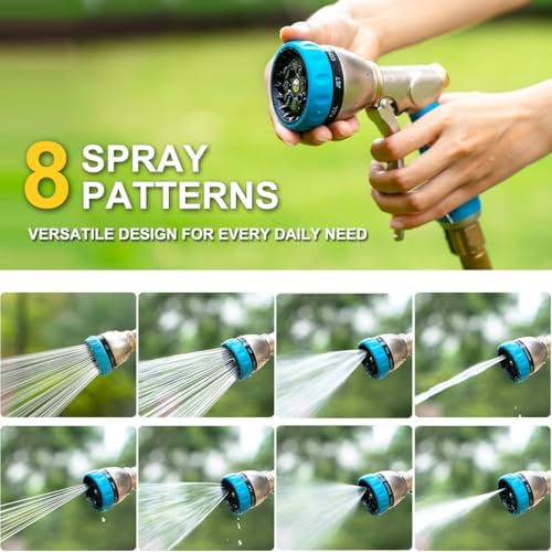 FANHAO Metal Garden Hose Nozzle Heavy Duty, 8 Spray Patterns, High Pressure - Image 3