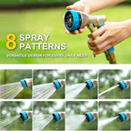 FANHAO Metal Garden Hose Nozzle Heavy Duty, 8 Spray Patterns, High Pressure - Image 3