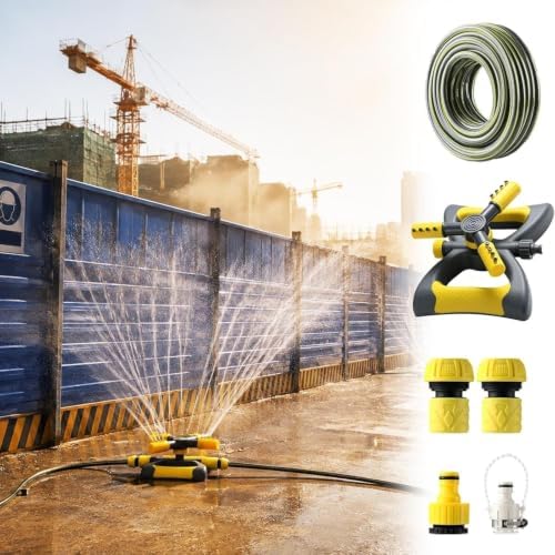Drip Irrigation Kit Dust Suppression Misters for Lawn and Yard Sprinklers, Wide-Area Spray Coverage, Adjustable Outdoor Cooling Equipment(Pipe 22mm/0.9in,150m/492ft) by Unknown