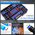 mxuteuk 170PCS Quick Connect Air Hose Fittings,Straight Union fittings - Image 4