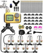 66FT Drip Irrigation System with Timer, Automatic Watering System Kit with Solid Brass Metal Connectors, 360° Dual‑Outlet Adjustable Nozzles for Garden, Yard, Lawn, Greenhouse & Potted Plants by GrowYourGreenParadise