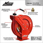 MILTON Industrial Hose Reel 2790-50D, Auto Retractable, Chemical Resistant, Prevent Cracking, Flexible in Extreme Conditions,1/2” Hose ID, 50 Foot Rubber Hose, 300 PSI Max Pressure,1/2" Male NPT, Red - Image 4
