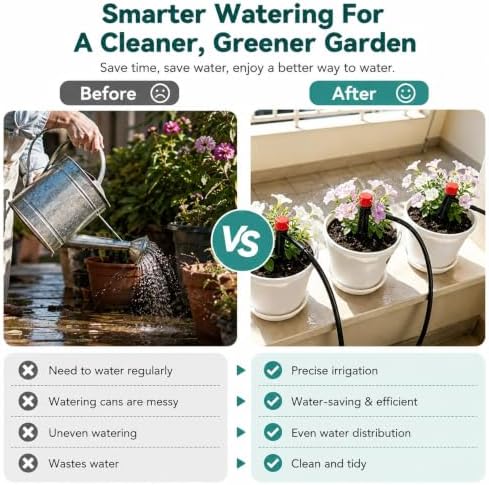 Garden Watering Hose Spray Misting and Drip Irrigation System Kit - Image 5