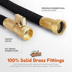 Flexi Hose Plus Expandable Garden Hose with 8 Function Nozzle, 75FT - Lightweight Retractable Garden Hose, Water Hose - No-Kink Flexibility, 3/4 Inch Solid Brass Fittings Includes Hook & Bag - Image 4