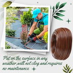 Nuanchu 492 ft 1/4" Drip Irrigation Tubing Irrigation Hose Garden Watering Tube Line with 6 Inch Emitter Spacing Blank Distribution Tubing Drip Line Watering for Garden Irrigation System Flower, Brown - Image 3