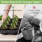 RooTrimmer 3 Inch Plastic Plant Pots 100 Pcs with 5 Pcs 20 Cell Seed Starter Trays, Thick Black Small Nursery Pots and Propagation Shuttle Trays for Seed Starting, Plant Propagation Starter Kit 5 Sets - Image 6