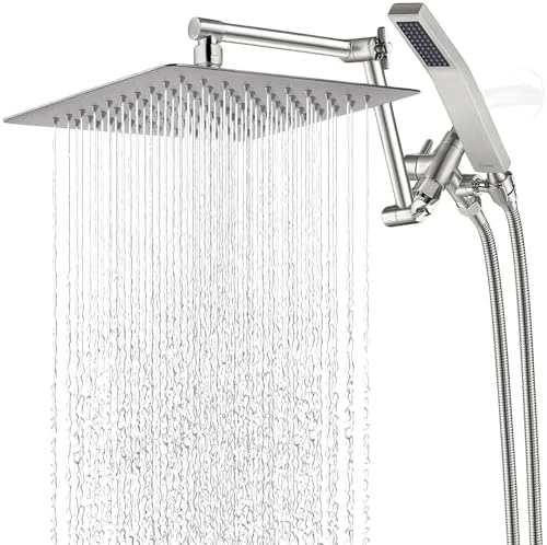 G-Promise All Metal 10 Inches Rainfall Shower Head with Handheld Combo by G-Promise