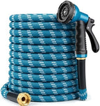 Garden Hose 100 ft, 2026 Upgraded Kink Free Flexible Water Hose 100ft With 10 Pattern Spray Nozzle, Leak-Proof, Portable, Ultra Lightweight & Durable Garden Hose for Yard, Lawn, Outdoor, Blue & White by Unknown