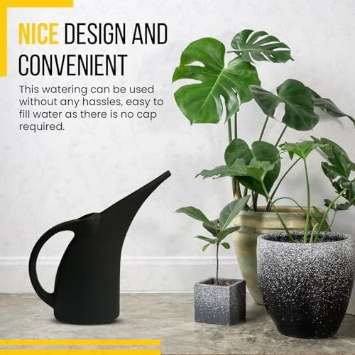 2 Pack Watering Can 1/2 Gallon - Small Watering Can for Indoor Plants - Outdoor Watering Can - Black Plant Waterer - Plastic Watering Can for Garden - Image 5