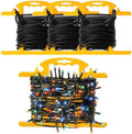 Ripeng 3 Pcs Heavy Duty Extension Cord and Hose Reel with Carrying Handle, Durable ABS H-shape Design Fits 100ft Cord Cable or Water Hose, 50ft Soaker Tube Management (Yellow) by Ripeng