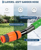 Retractable Garden Hose Reel 65FT, 1/2 Inch Wall Mounted Water Hose Reel for Lawn & Garden - Image 7
