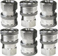 Essential Washer Stainless Steel ¼” Quick Connect Female NPT | Pressure Washer Quick Connect Fittings | 5000 PSI | Set Of 6 by EssentialWasher