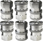 Essential Washer Stainless Steel ¼” Quick Connect Female NPT | Pressure Washer Quick Connect Fittings | 5000 PSI | Set Of 6 by EssentialWasher