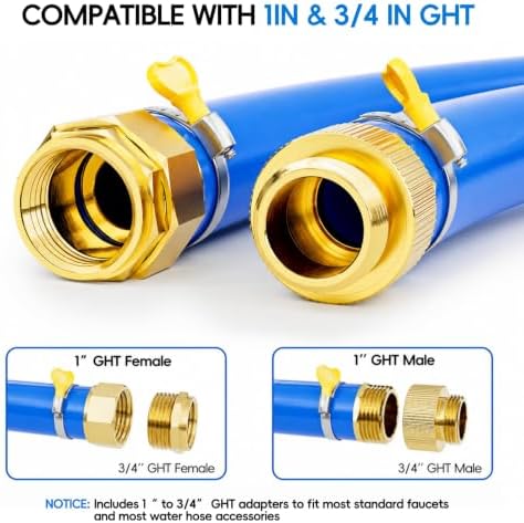 SPECILITE Hot/Cold Rubber Garden Water Hose 25 ft x 1", -50℉ to 190℉, Blue - Image 4