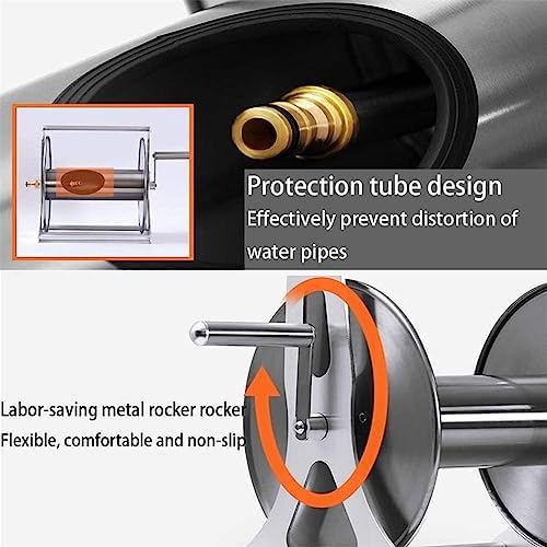 Stainless Steel Wall Mounted Floor Decorative Hose Reel, Outdoor Heavy Duty Garden Hoses Holder Storage Durable for Watering Flowersyard Lawn Farm Patio - Image 4