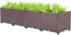 YSUEFIJO Raised Garden Bed Planter Box, Vegetable Flowers Planting Raised Container, Planter Box Indoor Rectangular, Planter Raised Beds W/Drainage Holes, for Outdoor Patio, Deck, Balcony by WELCOMETOYSUEFIJO