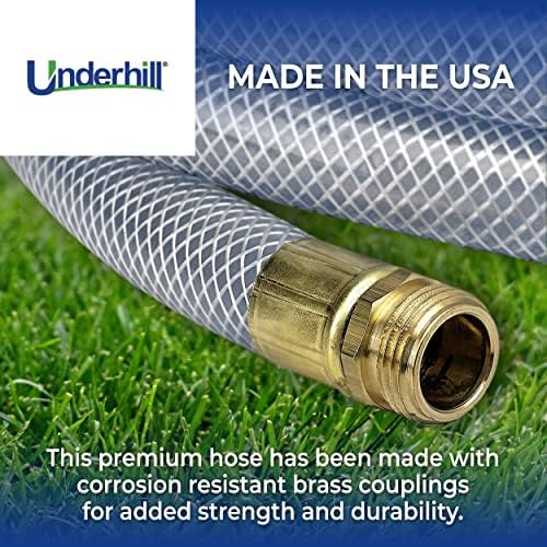 Underhill UltraMax Commercial Garden Water Hose, Heavy-Duty, Anti-Kink, Industrial, Non-Conductive, 600 psi, H10-125C, 1 Inch x 125 ft, Clear - Image 2