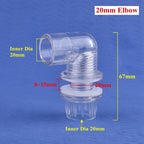 Fish Tank Tube Adapter 5pcs 16mm 20mm Fish Tank Garden Irrigation Hose Fittings, Acrylic Inlet Direct and Elbow Fitting, Aquarium Bulkhead Adapter(20x67mm) - Image 2
