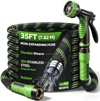 NON-EXPANDABLE Garden Hose 35 FT Water Hose with 10-Function Spray Nozzle by HEYRSUN