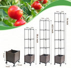 Quibbay Raised Garden Bed Planter Box with Trellis, 62.2" Self-Watering Tomato Planters for Climbing Plants Vine Flowers Outdoor Patio, Tomatoes Cage with Trellis Wheels for Outdoor, 1Pack - Image 7