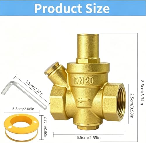 Water Pressure Reducing Valve, 3/4 Inch, 1-75 PSI - Image 2