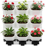 Vertical Wall Planter 3-Tier, 9-Pot Hanging Plant Holder(White) by Unknown