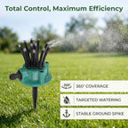 360° Coverage Precision Irrigation Sprinkler, Multi Directional Lawn Sprinkler System for Yard, Automatic Rotating Water Sprinkler with Spike Base, Above Ground Sprinklers for Garden & Grass (4pcs) - Image 3
