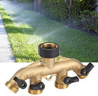 Fdit 3/4 Inch Brass 4 Way Hose Pipe Splitter, Garden Irrigation Tap Connector, Thread, Golden and Black - Image 5