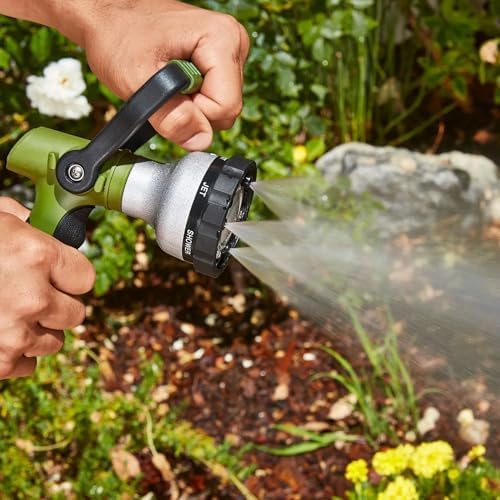 Fireman Style Hose Nozzle 6 Pattern, No-Squeeze Lever, Metal Build - Image 7