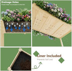 Raised Garden Bed with Legs, 48x24x30in Tall Wooden Elevated Planter Box with Liner for Flowers Vegetables Herbs, Outdoor Reinforced Large Raised Bed for Balcony/Patio/Backyard - Image 4