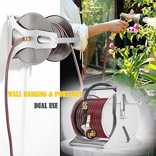 Garden hose reel wall mount, heavy duty hose reel trolley, outdoor hose storage rack, outdoor hose reel, outdoor hose stand - Image 5