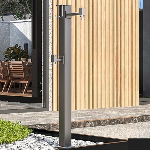Frost Free Outdoor Faucet Column - Vertical Garden Water Spigot, Freestanding Hose Stand for Easy Access, 80cm Gray Post with B-Side Water Inlet for Efficient Watering by Unknown