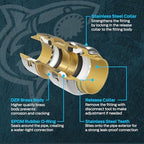 SharkBite Max 1/2 Inch x 3/4 Inch FIP x 15 In. Braided Flexible Water Heater Connector, Push-to-Connect Brass Plumbing Fitting, Stainless Steel, UR3068FX15 - Image 5