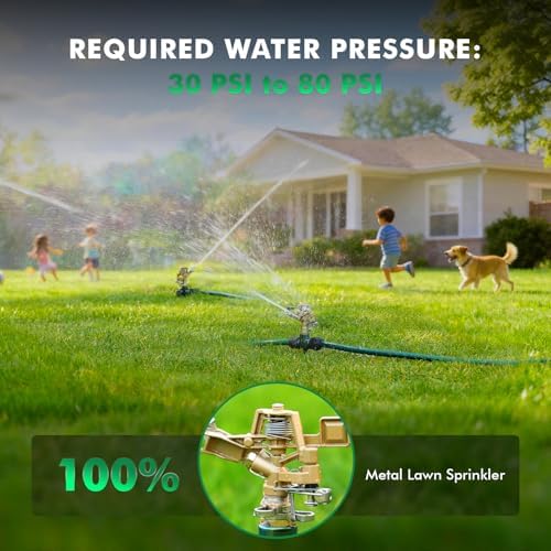 RESTMO 3 Pack All-Metal Impact Sprinkler Head on Sturdy Spike Base - Image 5