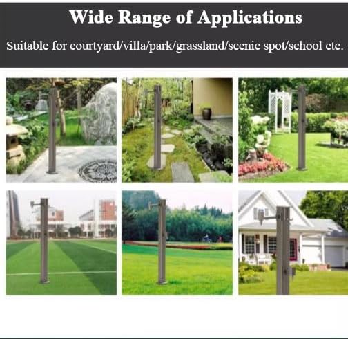 Freestanding Outdoor Faucet Water Column - Garden Hose Holder with Floor Mount Tap Fountain for Yard, Patio & Summer Irrigation (Bottom Water Inlet) - Image 6