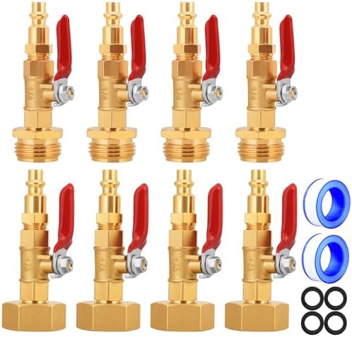 RV Winterization Blowout Adapter Kit with Shut Off Valve,blowout plug-8Pcs by Unknown