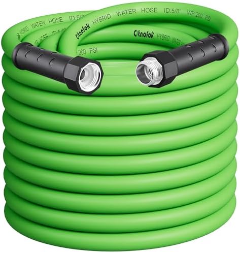 Rubber Garden Hose 75 ft, 5/8" Lightweight Water Hose, Aluminum Fittings by otnofok