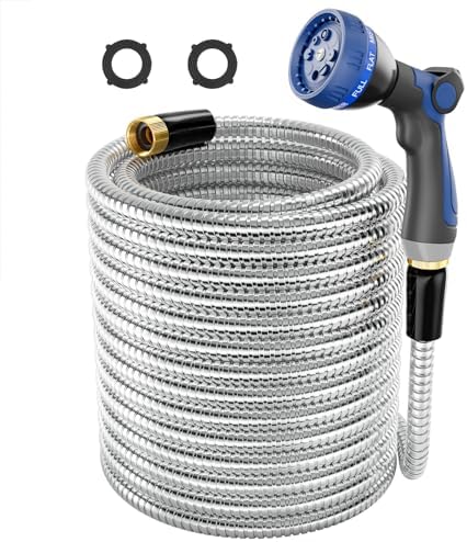 SPECILITE 1/2"x 125FT 304 Stainless Steel Metal Hose with Blue Nozzle by SPECILITE