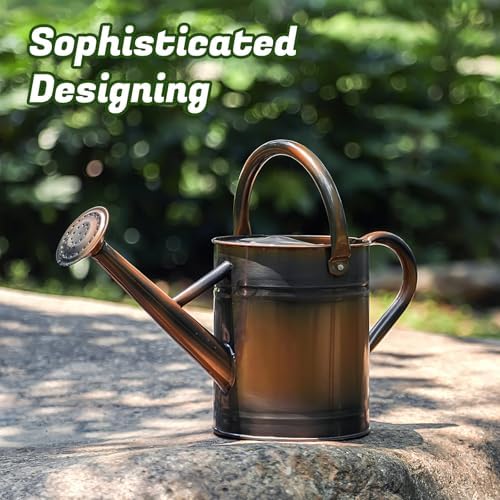 1 Gallon Watering Can for Plants, Watering Cans for Indoor&Outdoor Gardening, Galvanized Steel Watering Pot with Removable Spout, Metal Water Can with Ergonomic Movable Handle(Copper) - Image 7